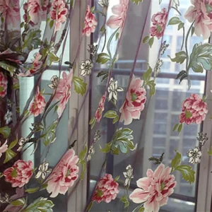 Upscale Elegant Romantic Flower Embroidered Chinese Fabric Tulle Sheer 3D Window Curtain Home Bedroom Livingroom Hotel Supplies - Image 6