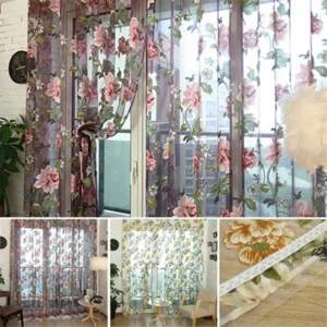 Upscale Elegant Romantic Flower Embroidered Chinese Fabric Tulle Sheer 3D Window Curtain Home Bedroom Livingroom Hotel Supplies - Image 2