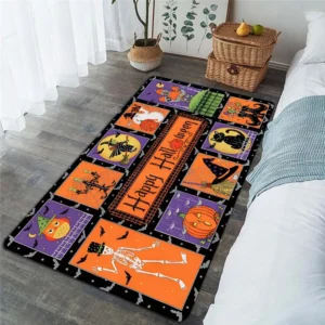 Halloween Spooky Witch Pumpkin Carpet for Living Room Decor Sofa Table Large Area Rugs Bedroom Bedside Foot Pad Antislip Doormat - Image 4