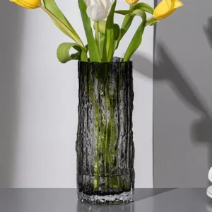 1pc 25cm Vase Glacier Vase Glass Transparent Flower Arrangement Flower Living Room Dining appearance Table Decoration Bottle - Image 2