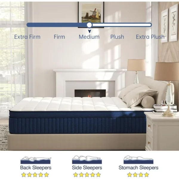 King Mattress, 12 Inch King Size Mattress in A Box, Ultimate Motion Isolation with Memory Foam Skin-friendly and Breathable - Image 4