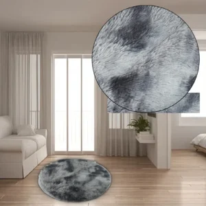 Circle Round Shaggy Rug Living Room Bedroom Carpet Floor Mat Anti-Skid - Image 2
