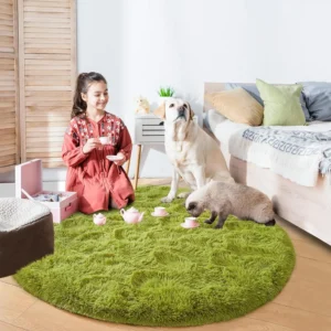 100/120CM Round Rug Small Fluffy Carpet for Bedroom Shaggy Circular Rug Cute Room Decoration for Bedroom Kids Room Nursery Room - Image 4