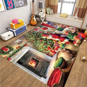 Christmas Rectangle Large Area Rugs Santa Claus Rug for Living Room Bedroom Carpet Playroom Decor Kid Gift - Image 3