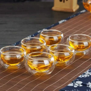 50ml Double Wall Glass Cup Transparent Handmade Heat Resistant Beer Tea Drink Kungfu Teacup MINI Whisky Cup Espresso Coffee Cups - Image 3