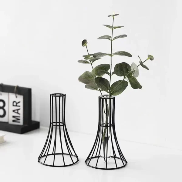 Golden Vase Metal Flowers Pot Floral Flower Arrangement Plated Alloy Glass Vases Desk Decoration Modern Luxurious Home Decor - Image 4