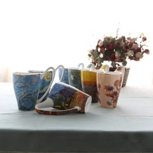 New Style Van Gogh Cup Blue Starry Sunflower Flower Coffee Mug Art Paintings Ceramic Bone China Cup Mugs Coffee Cups Tumbler Cup - Image 3
