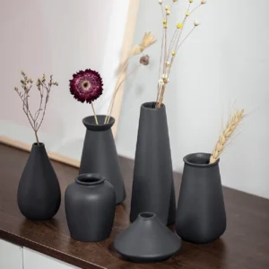 Small Ceramic Vase for Flowers Plants, Matte Vases for Modern Table Shelf Home Decor Wedding Frosted Elegant Ceramic Vase