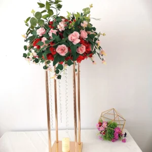 3/5/10 PCS/ LOT Flower Vase Gold Column Stand Metal Road Lead Wedding Centerpiece Flower Rack For Event Party Decoration - Image 5