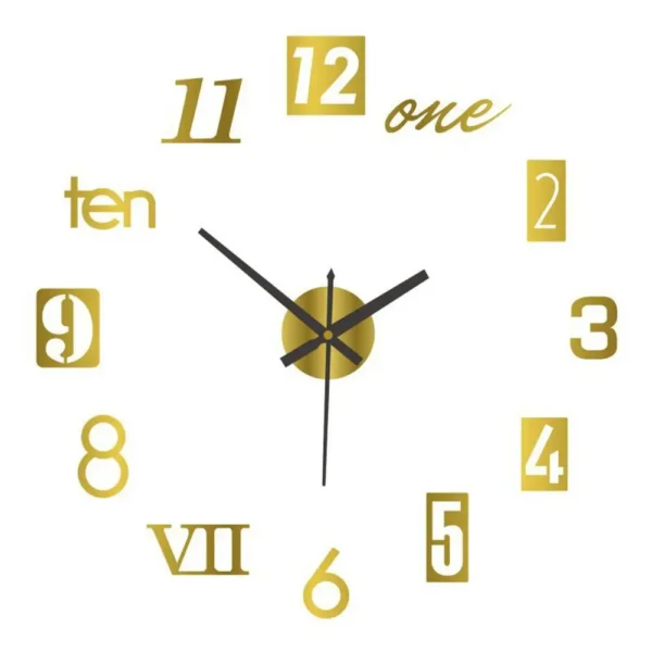 Modern Design Large Wall Clock 3D DIY Quartz Clocks Fashion Watches Acrylic Mirror Stickers Living Room Home Decor Horloge - Image 4