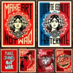 Make Art Not War Pop Bar Art Painting Retro Vintage Poster And Prints Wall Art Canvas Wall Pictures For Living Room Home Decor