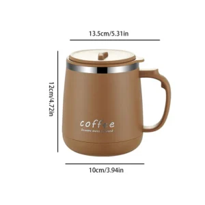 New Office and Business Water Cups, Stainless Steel Mugs with Tea Filters, Double-layer Anti Scalding Plastic Handle Coffee Cups - Image 6