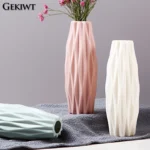 Diamond Pattern Plastic Smooth Vase Plants Basket Nordic Wedding Decorative Dining Durable for Living Room Bedroom Home Decora