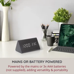 Digital Clock Wooden Sound Control LED Alarm Clock with Temperature USB/AAA Desktop Clocks Snooze Desperadoes Home Table Decor - Image 5