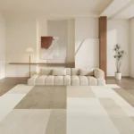 Wabi Sabi Creative Carpet Beige Line Cream Rugs Comfortable Full Coverage Living Room Carpets Easy Care Bedroom Bedside Rugs 양탄자