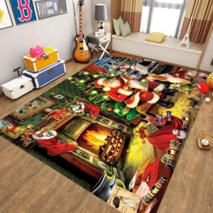 Christmas Rectangle Large Area Rugs Santa Claus Rug for Living Room Bedroom Carpet Playroom Decor Kid Gift - Image 2