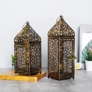 1pc Middle East Arab metal vintage Wind lights lantern candle holder table top home décor accessories, no candle - Image 2