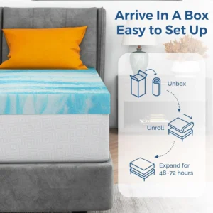 Mattress Topper Queen, 2 Inch Gel Memory Foam Bed Topper for Queen Size Bed,Full/Twin/Full/Queen/King optional - Image 5