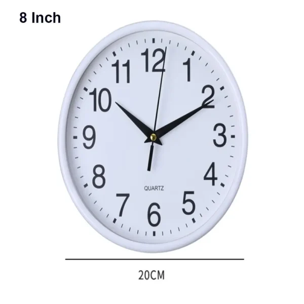 8 Inch Large Vintage Round Modern Decoration Home Bedroom Retro Time Kitchen Nordic Wall Clock Non-Ticking Quartz Clock - Image 6