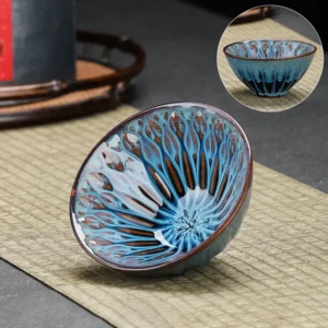 1 Chinese style tea cup, kiln transformed ceramic tea cup, Kung Fu tea cup, household afternoon tea cup coffee cup espresso cups - Image 3