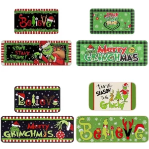 1pc Christmas Welcome Carpet Anti Slip Washable Decorative Door Mat Entrance Carpet 80 × 120cm Household Dirt Resistant Carpet - Image 4