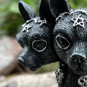 Cerberus ornaments Resin New Mythology Cuteb Animal Statue Decorative Desk Halloween Black Gift Home Mini Accessories carving - Image 3