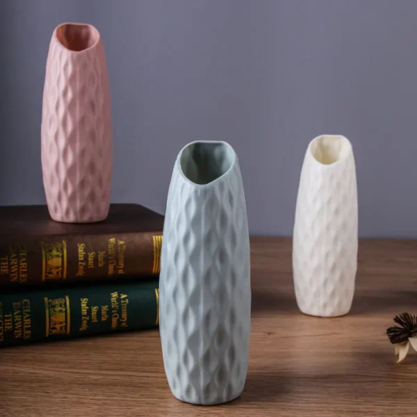 Plastic Flower Modern Vase Decoration Home Nordic Style Vase Imitation Ceramic Flower Pot Decoration Vases for Flowers - Image 5