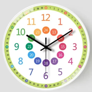 Silent Wall Clock For Student,Teaching Clock For Classrooms,Non Ticking Learning Clock,Wall Decor,Educational Tool - Image 2