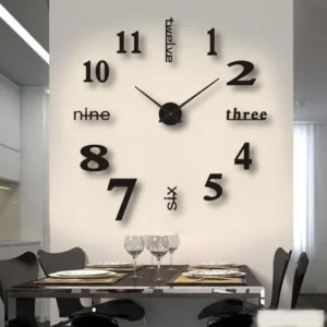 Soundless 90 To 120cm Large-sized 3D Number Poster Home Decoration DIY Wall Clock For Living Room Bedroom Study Hotel Big Decor