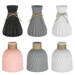 Plastic Vases Home Decor Anti-ceramic Vases Imitation Rattan Flower Vase European Wedding Modern Decorations Unbreakable Basket