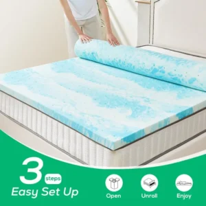 2 Inch Twin Mattress Topper, Cooling Gel Memory Foam Bed Topper for Twin Size Bed, Cooling Mattress Pad, CertiPUR-US Certified - Image 5