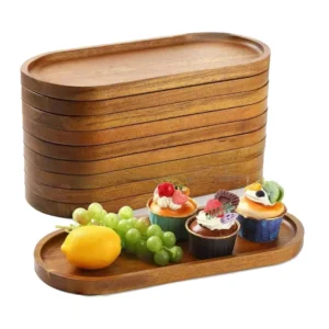1PCS Tableware Solid Wood Round Dessert Plate Japanese-style Wooden Tray Snack Plate Dried Fruit Plate Wooden Plate - Image 2