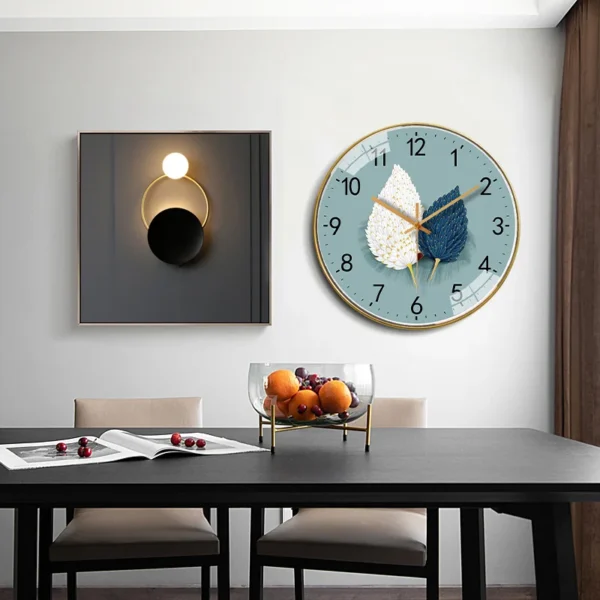 Modern Simple Punctuality Quartz Wall Clock Light Shadow Geometric Design Silent Movement Living Room Bedroom Decor Pendant - Image 4