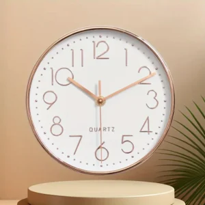 8 Inch Silent Quartz Wall Clock, Round 3D Digital Modern Wall Clock, Non-Ticking Wall Clock, Bedroom Living Room - Image 4