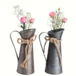 1PC, retro distressed iron sheet flower vase, garden, home, office, living room, and room atmosphere decorations and ornaments