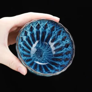 1 Chinese style tea cup, kiln transformed ceramic tea cup, Kung Fu tea cup, household afternoon tea cup coffee cup espresso cups - Image 2
