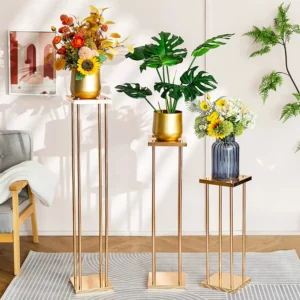 3/5/10 PCS/ LOT Flower Vase Gold Column Stand Metal Road Lead Wedding Centerpiece Flower Rack For Event Party Decoration - Image 2