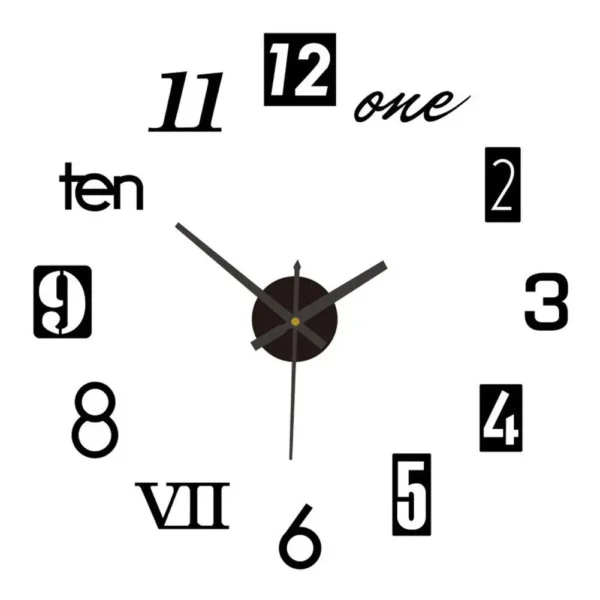 Modern Design Large Wall Clock 3D DIY Quartz Clocks Fashion Watches Acrylic Mirror Stickers Living Room Home Decor Horloge - Image 6