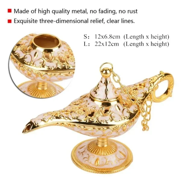 Legendary Aladdin Lamp European Retro Magic Genie Wishing Lamp Table Decoration Metal Crafts Wedding Party Home Decoration - Image 6