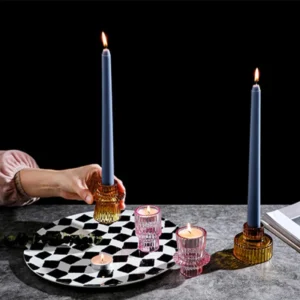 Nordic Glass Candlestick Candle Holders Tealight Candle Stand Transparent Glass Candlestick Candle Base Christmas Home Decor - Image 4