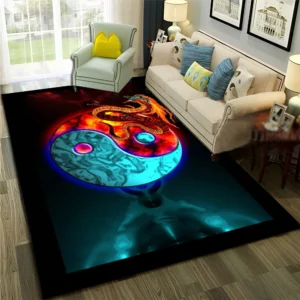 Chinese 3D Tai Chi Bagua Yin Yang Carpet Rug for Home Living Room Bedroom Sofa Doormat Decor,Child Area Rug Non-slip Floor Mat - Image 6