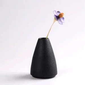 Black Ceramic Small Vase Home Decoration Crafts Tabletop Ornament Simplicity Japanese-style Decoration - Image 2