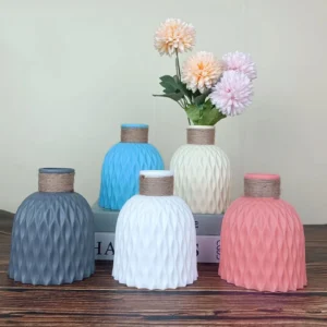 Creative Nordic Pineapple Rope Plastic Vase Flower Arrangement Flowerpot Living Room Porcelain Imitation Flower Ware Home Decor - Image 3