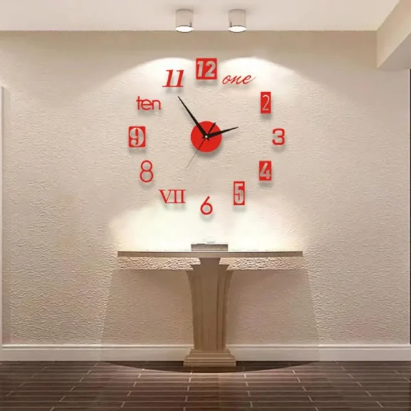 Modern Design Large Wall Clock 3D DIY Quartz Clocks Fashion Watches Acrylic Mirror Stickers Living Room Home Decor Horloge - Image 2