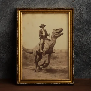 1pc Canvas Poster , Wall Art Print Dinosaur Cowboy Vintage photography Art Poster Print Dark Academia Gothic Occult Poster Gothi