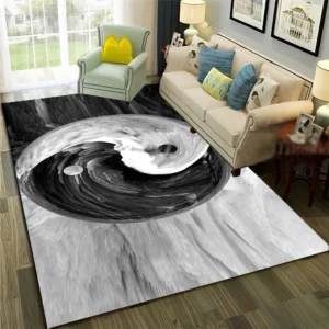 Chinese 3D Tai Chi Bagua Yin Yang Carpet Rug for Home Living Room Bedroom Sofa Doormat Decor,Child Area Rug Non-slip Floor Mat - Image 5