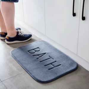 Anti Slip Mat Faux Cashmere Memory Foam Carpet Coral Fleece Super Absorbent Floor Mat Kitchen Living Room Bathroom - Image 2