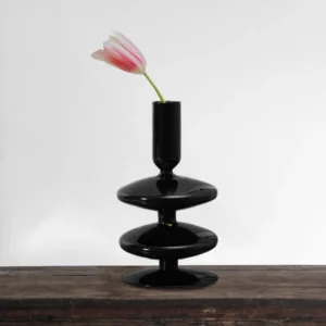 Fashion Black Glass Vases Candle Holders for Wedding Home Decoration Creative Modern Candlestick Holder Room Decor Accecs - Image 3