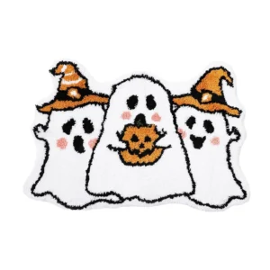 VIKAMA Imitation Cashmere Carpet Creative Halloween Ghost Bathroom Foot Mat Foyer Decorated With Pumpkin Non-Slip Foot Mat - Image 6