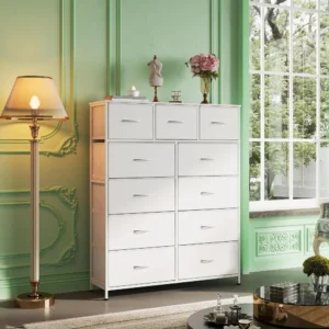 Tall Dresser for Bedroom, Fabric Dresser Storage Tower,Dresser & Chest of Drawers Organizer Unit with 11 Drawers,Storage Cabinet - Image 4